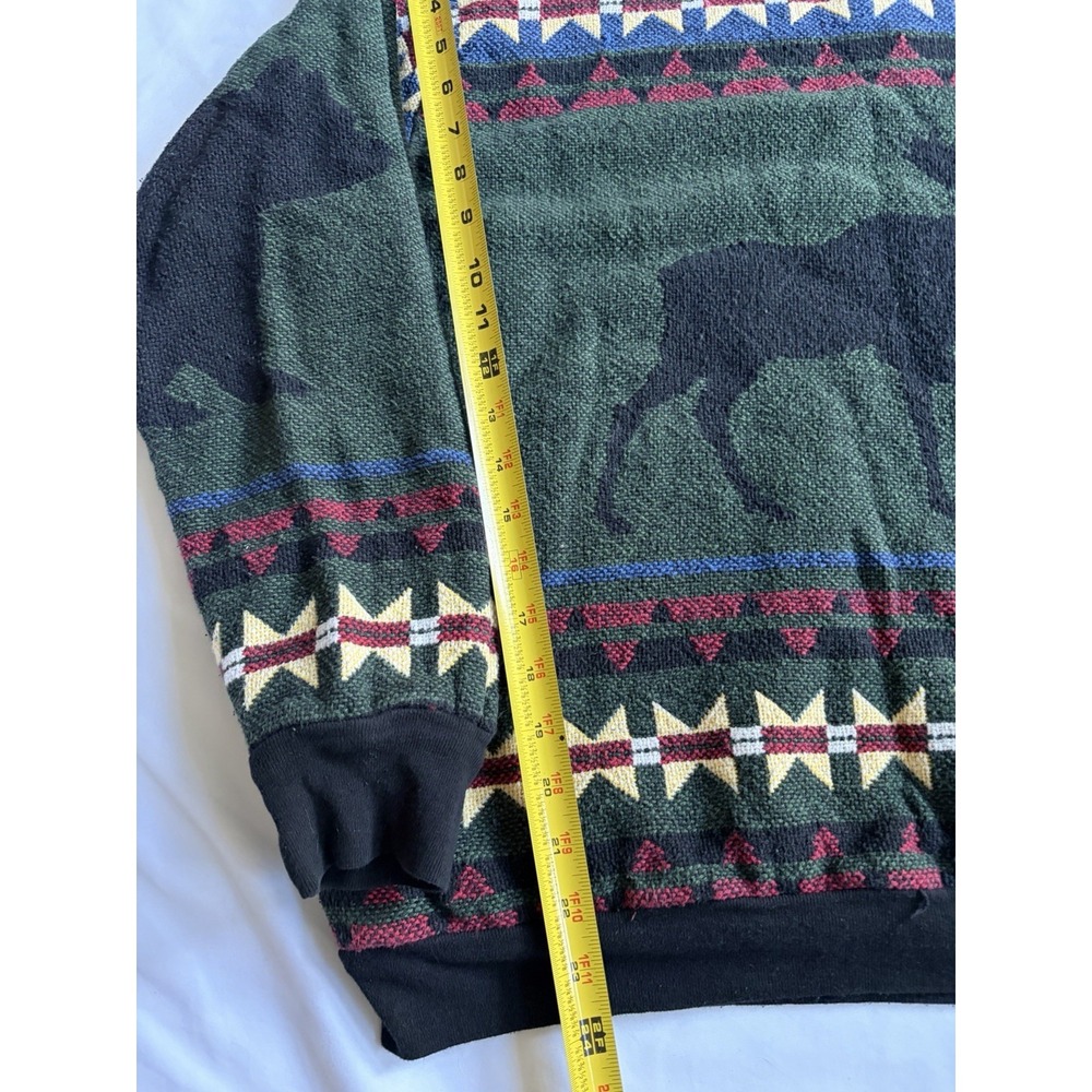 Sugar Street Weavers Pullover Sweater Mens L Moose Crewneck 90s Cotton - Picture 6 of 7